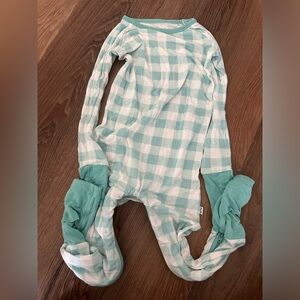 Little Sleepies - Aqua Gingham